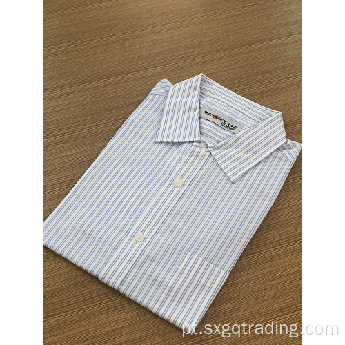 Camisa masculina listrada de fio tingido